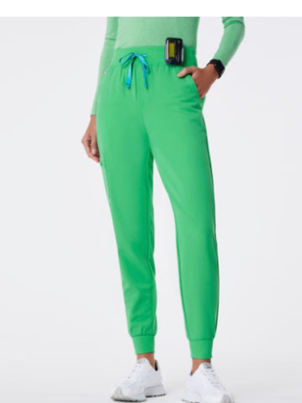 figs emerald high waisted jogger scrub pant zamora